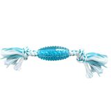 Canine Clean, Игрушка для собак "Регби с канатом" с ароматом мяты, 25 см голубой