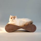 Когтеточка из картона с деревянным ободком Медиум, 54 х 14 х 22 см мокко