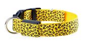 Светящийся ошейник для собак желтый, нейлон M