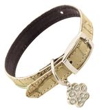 Ошейник-мини кожаный двойной с подвеской 25 х 1,4 см