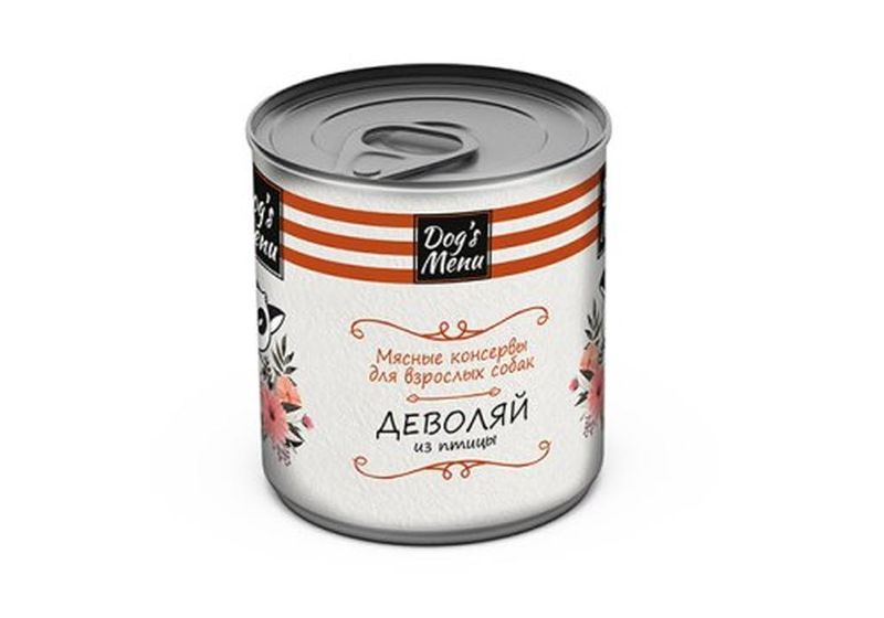 Корм д/взрослых собак деволяй из птицы 340 гр