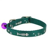 Нейлоновый ошейник "Синтетик" со светоотражающим рисунком для кошек, 1,2 см / 30 см красный