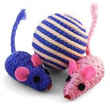 Набор игрушек для кошек: мяч, 2 мыши 4,5 см / 5 см