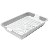 Туалет для кошек c сеткой мини "Барсик", 32,5 х 23,5 х 6 см светло-серый