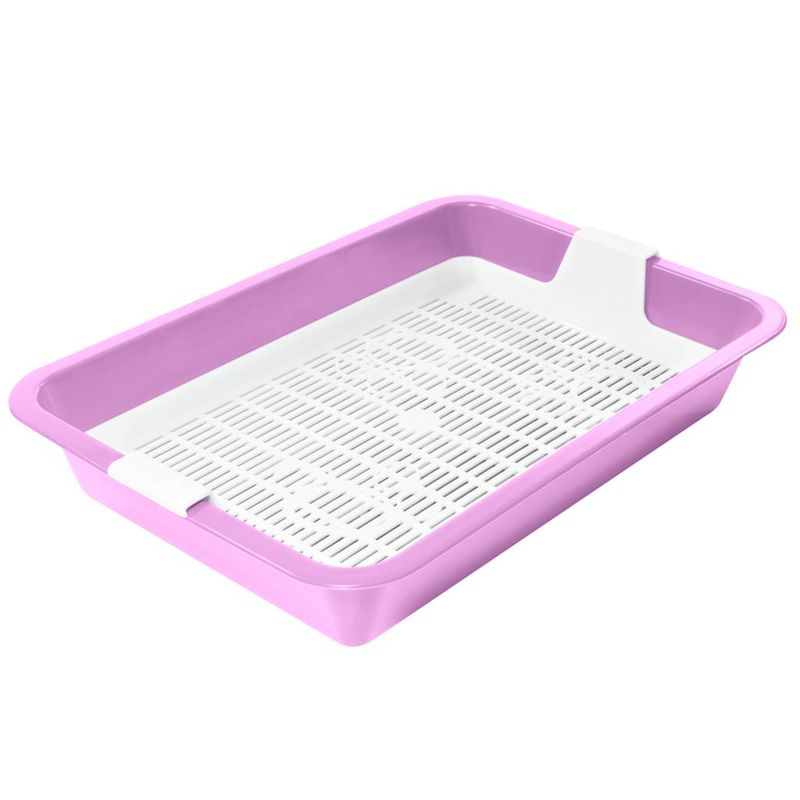 Туалет для кошек c сеткой мини "Барсик", 32,5 х 23,5 х 6 см светло-серый