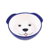 Миска керамическая для собак Мордочка собаки, синяя 180 мл