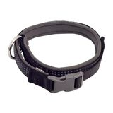 Ошейник нейлоновый "Премиум" светоотражающий с неопреновой подкладкой, черный 3 см / 58 - 75 см