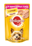 Для взрослых собак миниатюрных пород паштет с курицей, пауч 80 гр