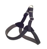 Шлейка нейлоновая Premium для собак со светоотражающими элементами и подкладкой, синяя 30 мм / 38 - 46 см / 44 - 50 см