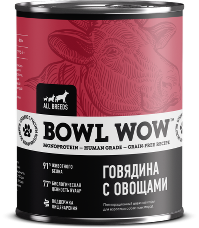 Влажный корм д/взрослых собак, 340 гр говядина с овощами