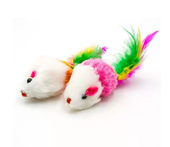 Сибирская кошка Игрушка д/кошки "Мышь с Хвостом из перьев " Упаковка 2 шт