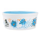 Миска для собак и кошек из фарфора "Тропики", голубая 450 мл