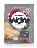 WOW, Сухой корм для взрослых собак крупных пород c говядиной и сердцем 7 кг