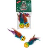 Сибирская кошка Игрушка д/кошки "Мяч с перьями и погремушкой" 1*2шт