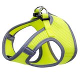 Комплект мягкая шлейка-жилетка и поводок неоново-желтый, нейлон S