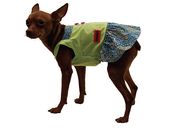 Сарафан с орнаментом "восточный огурец" с пуговицами салатовый 20 см